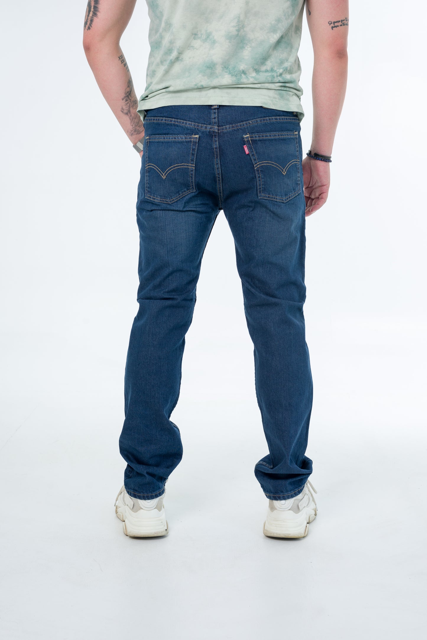 Straight Leg Washed Out 2510 Recto Azul petroleo