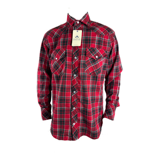 Camisa cuadros chicos rojo